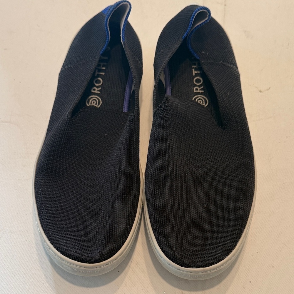 Rothy's Men's Black and Blue Slip-On Sneakers